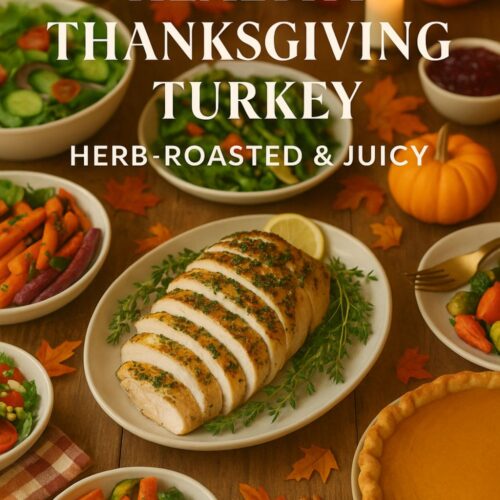 Herb-roasted turkey breast from healthy Thanksgiving recipes