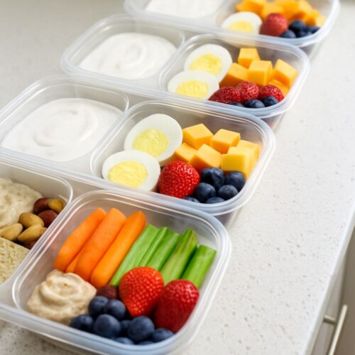 Finished meal prep snacks ready to eat.